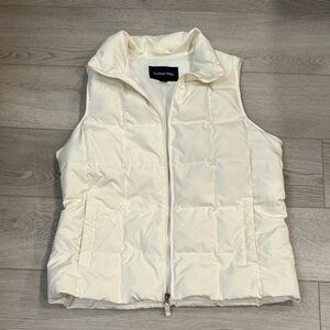 Lands' End Women's Cream Puffer Vest